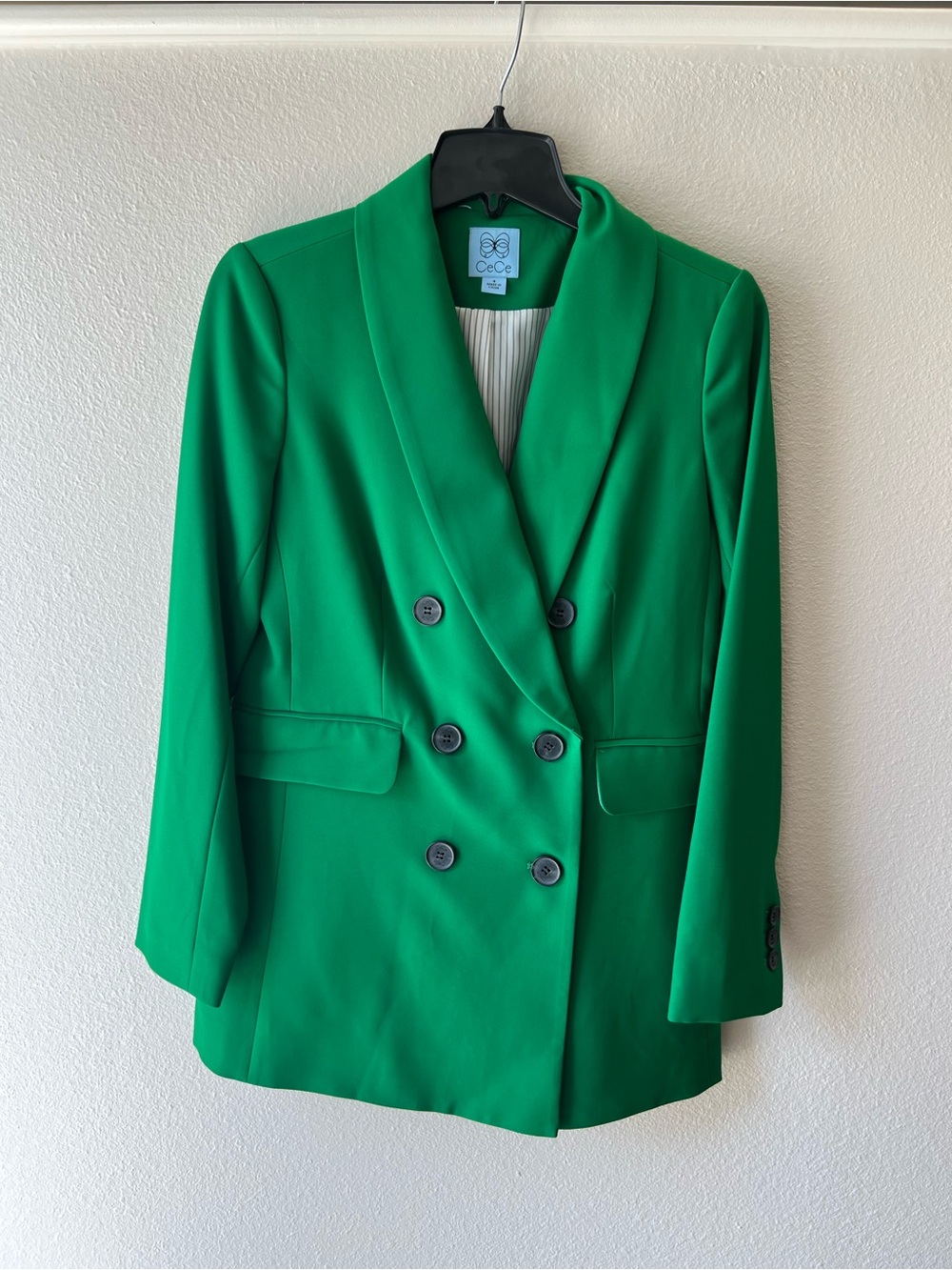 CeCe Emerald Green Double-Breasted Blazer